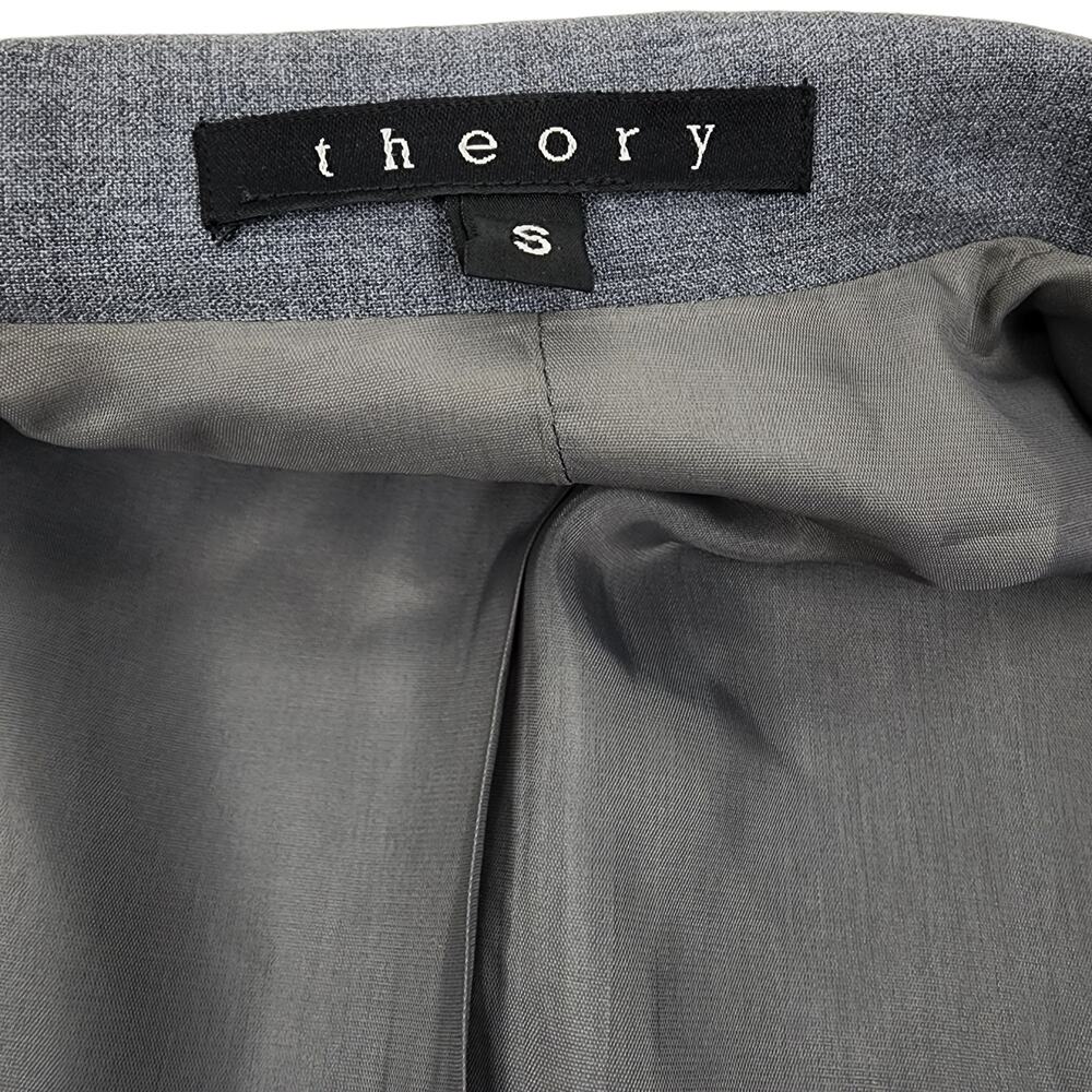 Theory Wool Three Button Blazer Gray Lined Sealed… - image 6